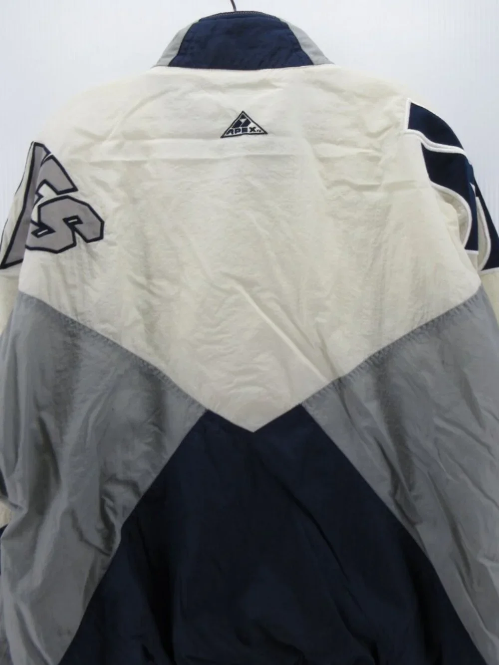 VINTAGE New York Yankees Jacket Large White Apex One Spell Out 90s *